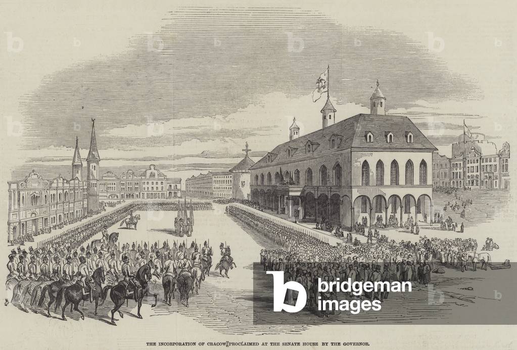 The Incorporation of Cracow proclaimed at the Senate House by the Governor (engraving)