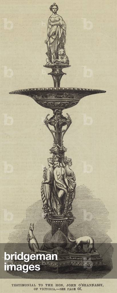 Testimonial to the Honourable John O'Shannassy, of Victoria (engraving)