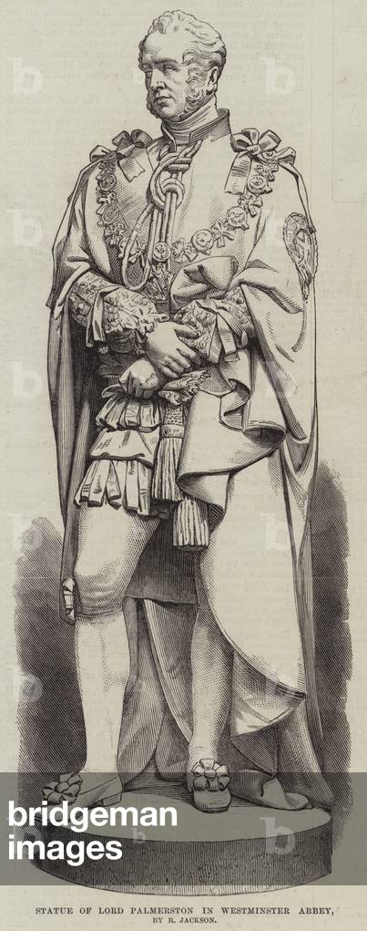 Statue of Lord Palmerston in Westminster Abbey (engraving)