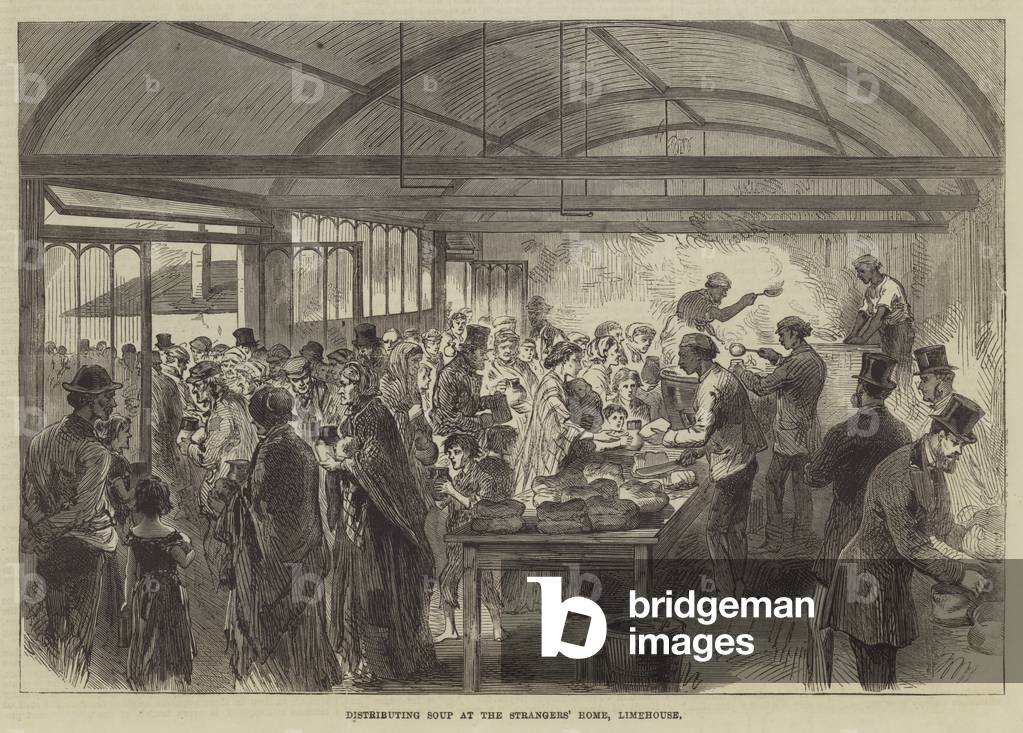 Distributing Soup at the Strangers' Home, Limehouse (engraving)