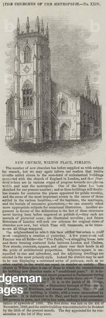New Church, Wilton Place, Pimlico (engraving)