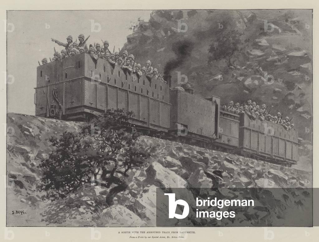 A Sortie with the Armoured Train from Ladysmith (litho)