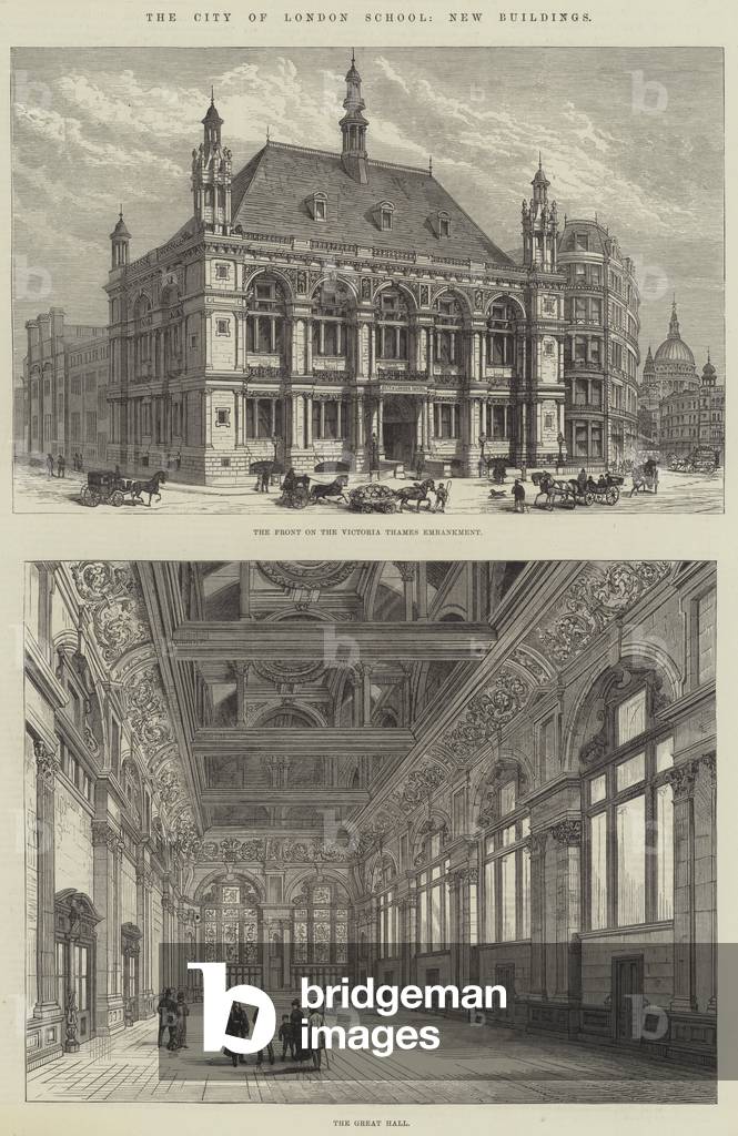 The City of London School, New Buildings (engraving)