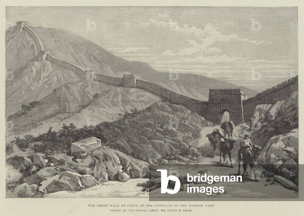 The Great Wall of China at the Entrance to the Nankow Pass (engraving)