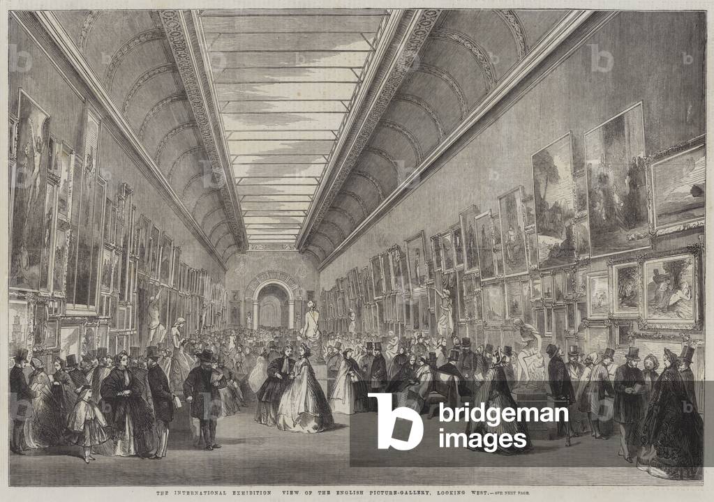 The International Exhibition, View of the English Picture-Gallery, looking West (engraving)