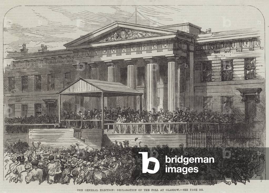 The General Election, Declaration of the Poll at Glasgow (engraving)