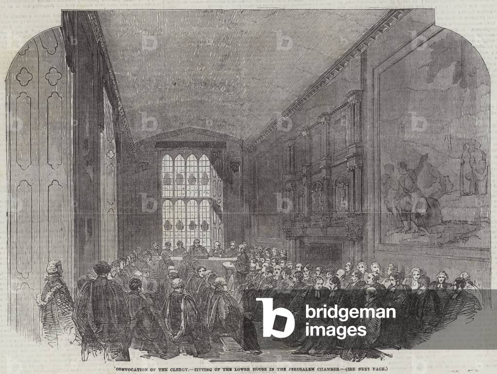 Convocation of the Clergy, Sitting of the Lower House in the Jerusalem Chamber (engraving)