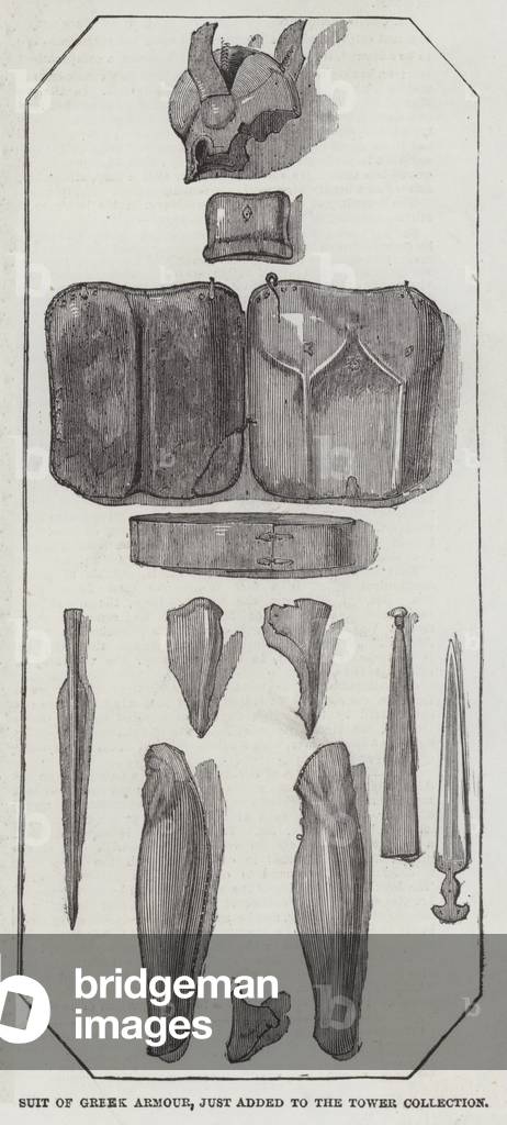 Suit of Greek Armour, just added to the Tower Collection (engraving)