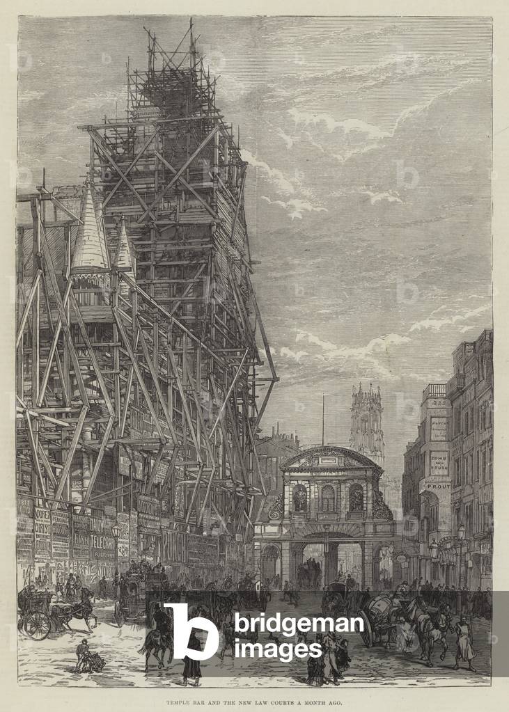 Temple Bar and the New Law Courts a Month Ago (engraving)