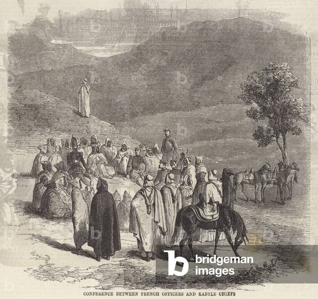 Conference between French Officers and Kabyle Chiefs (engraving)