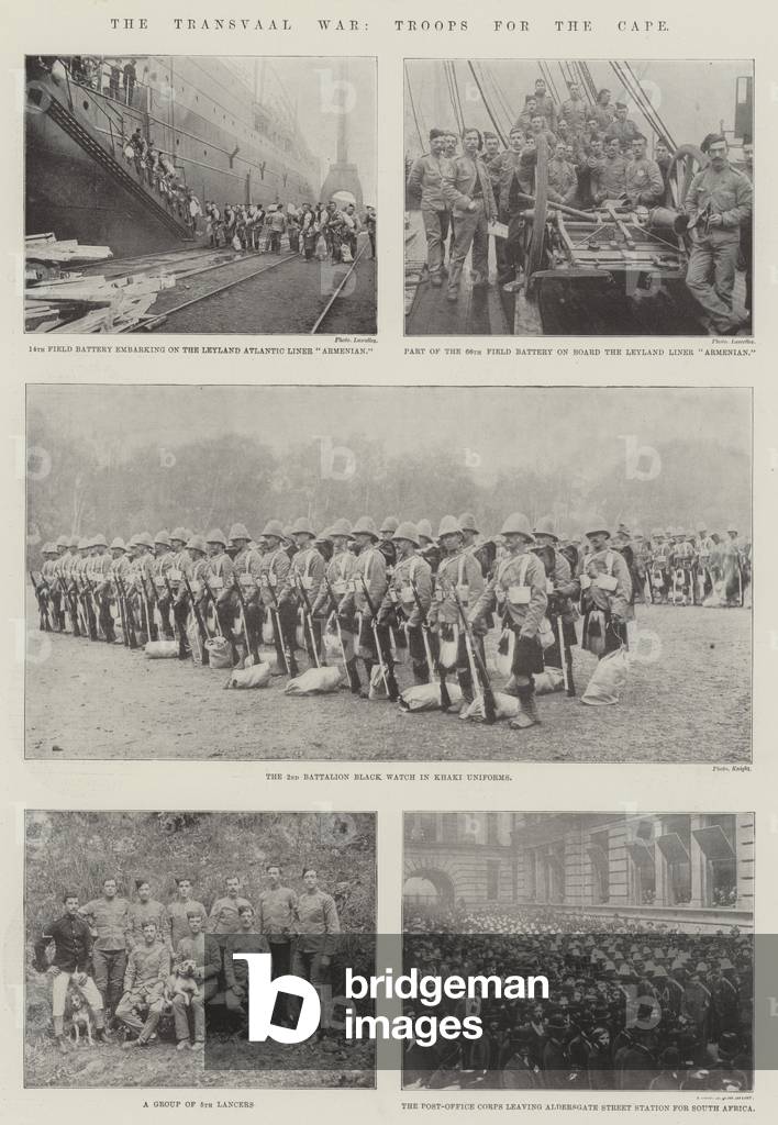 The Transvaal War, Troops for the Cape (b/w photo)
