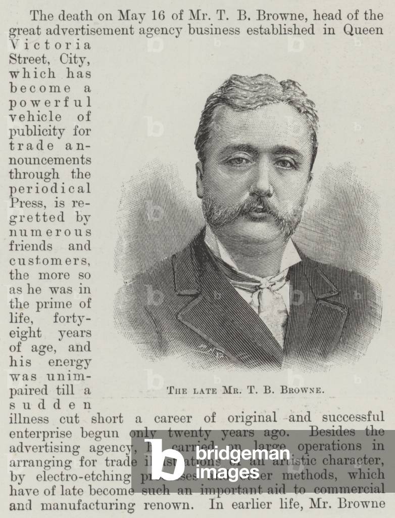 The late Mr T B Browne (engraving)