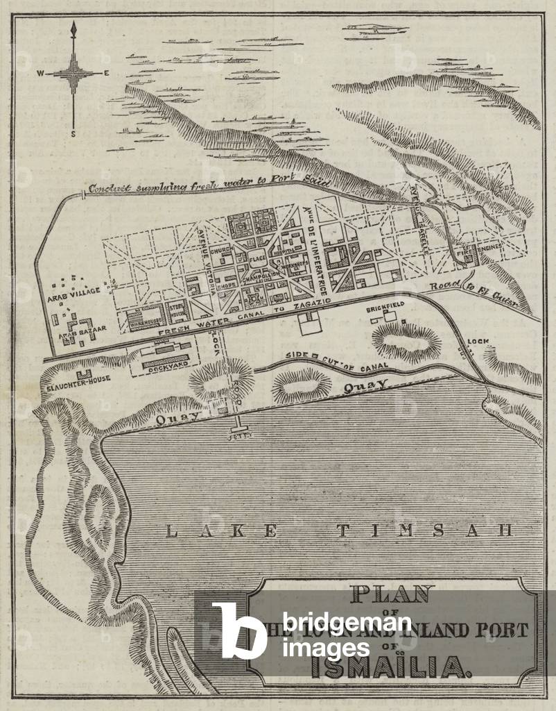 Plan of the Town and Inland Port of Ismailia (engraving)