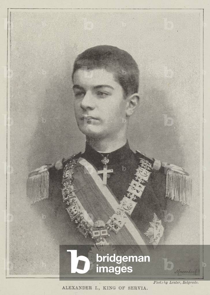 Alexander I, King of Servia (b/w photo)