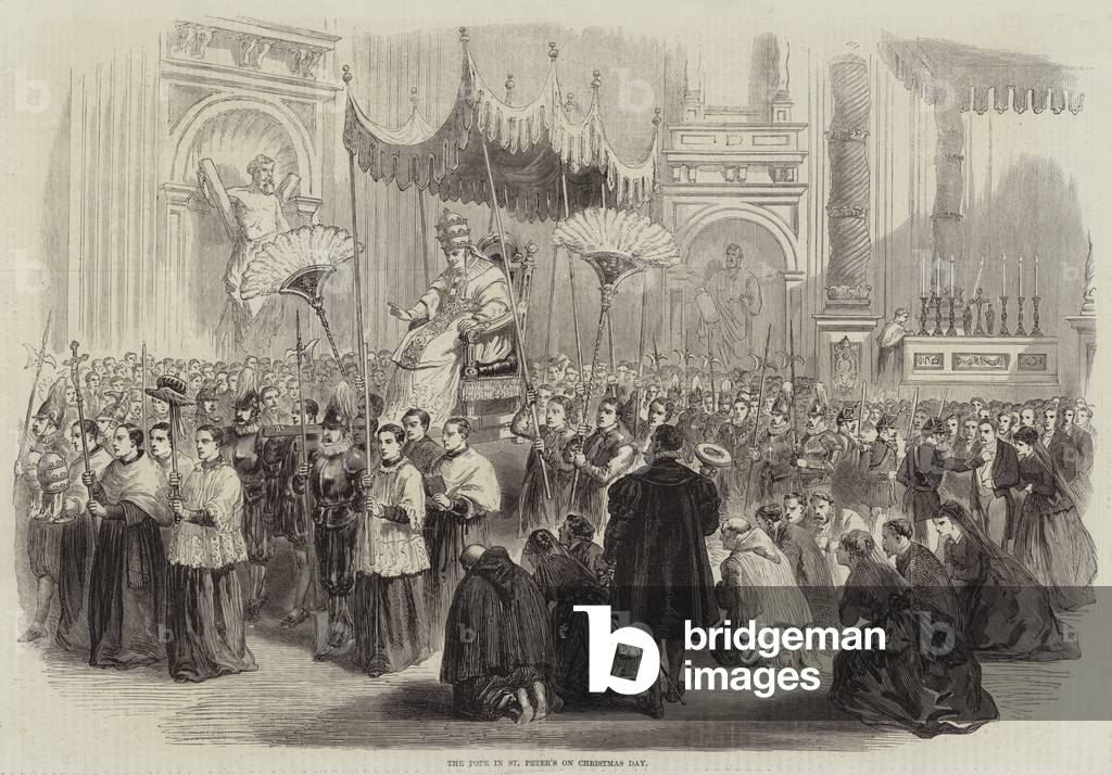 The Pope in St Peter's on Christmas Day (engraving)