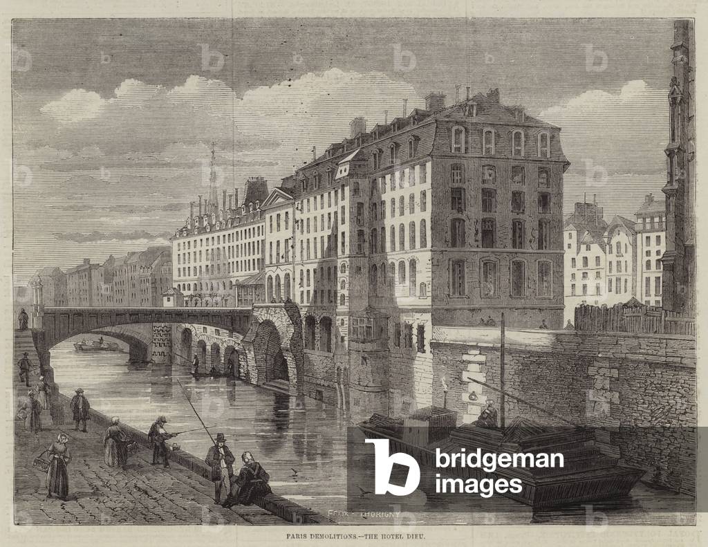 Paris Demolitions, the Hotel Dieu (engraving)