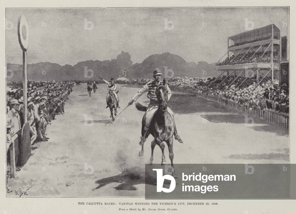 The Calcutta Races, Vanitas winning the Viceroy's Cup, 26 December 1898 (litho)