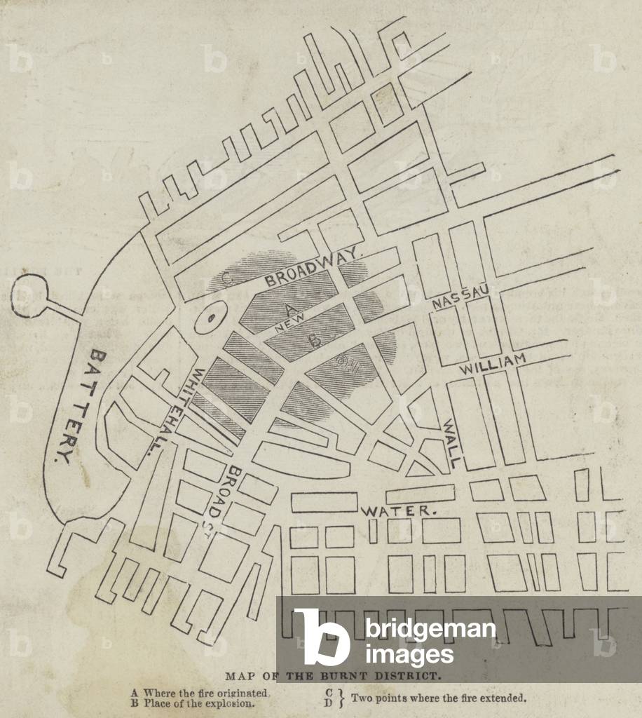 Map of the Burnt District (engraving)