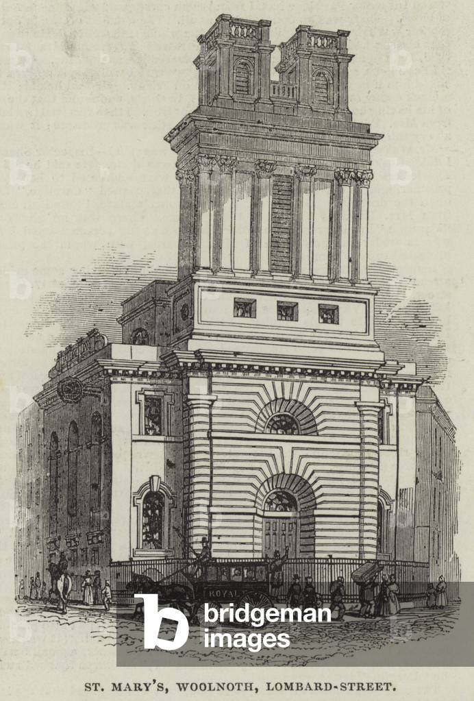 St Mary's, Woolnoth, Lombard-Street (engraving)