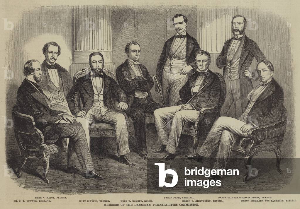 Members of the Danubian Principalities Commission (engraving)