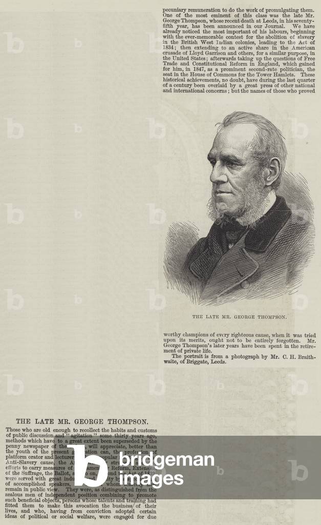 The late Mr George Thompson (engraving)
