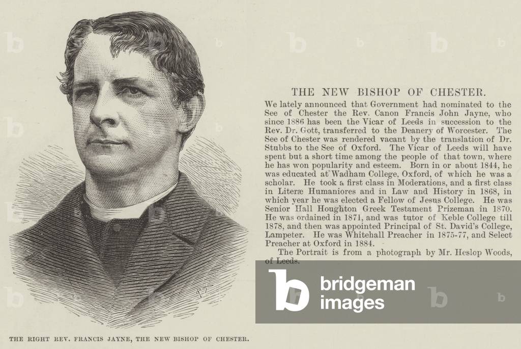 The Right Reverend Francis Jayne, the New Bishop of Chester (engraving)