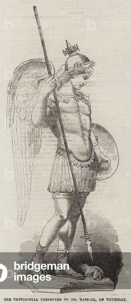 The Testimonial presented to Dr Hassall, on Thursday (engraving)