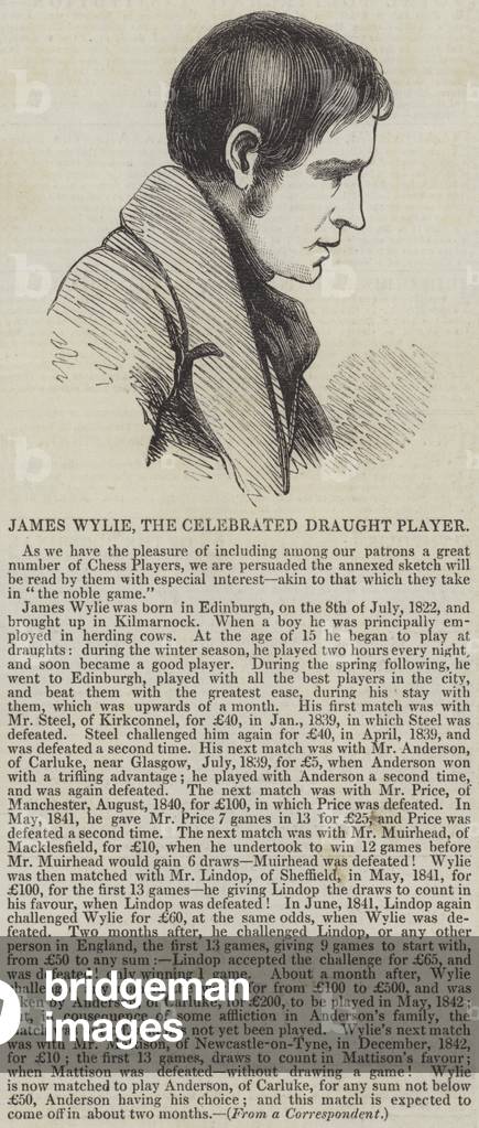 James Wylie, the Celebrated Draught Player (engraving)