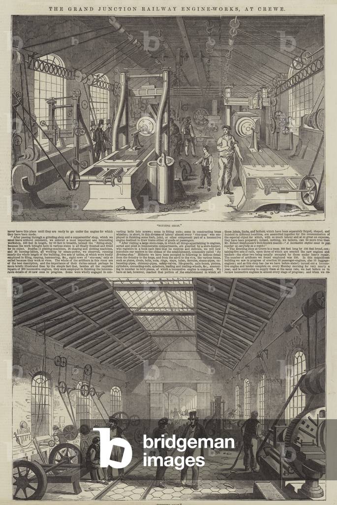 The Grand Junction Railway Engine-Works, at Crewe (engraving)