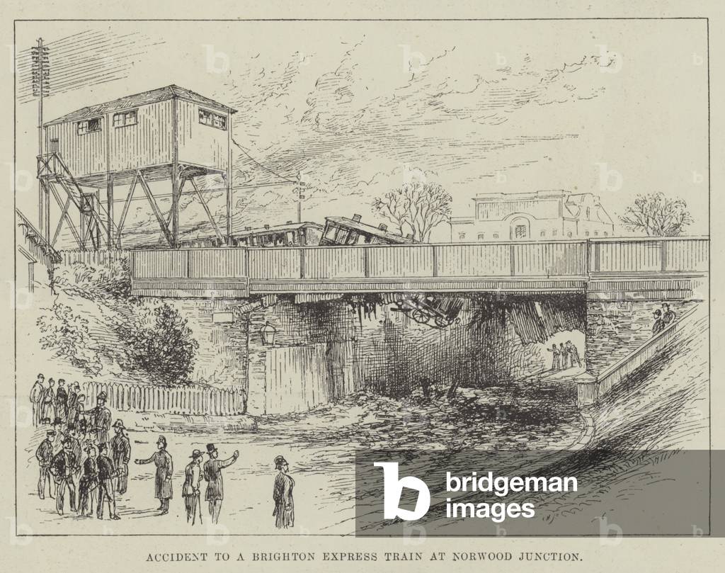Accident to a Brighton Express Train at Norwood Junction (engraving)