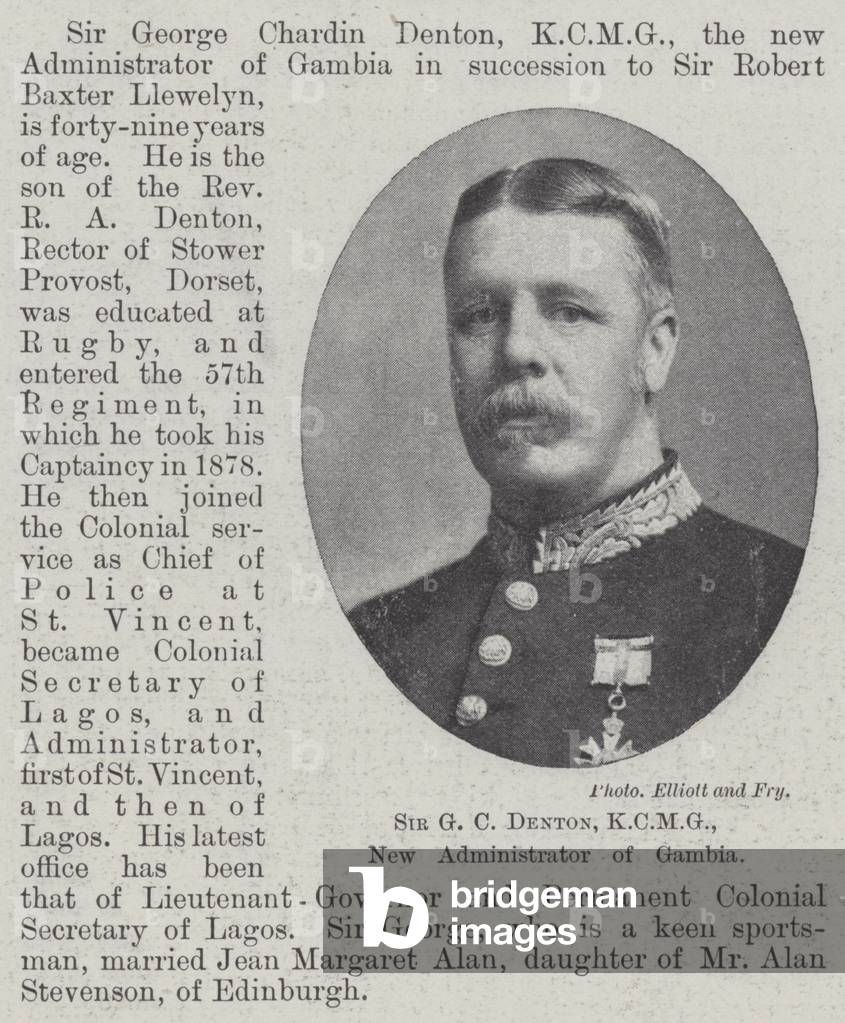 Sir G C Denton, KCMG, New Administrator of Gambia (b/w photo)