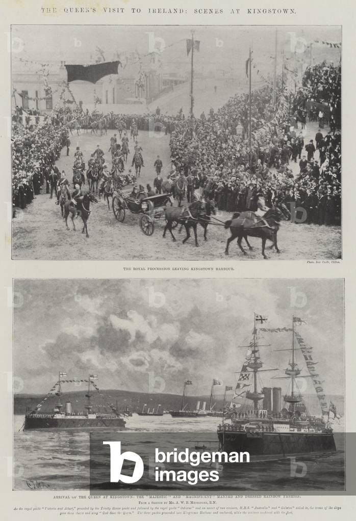 The Queen's Visit to Ireland, Scenes at Kingstown (engraving)