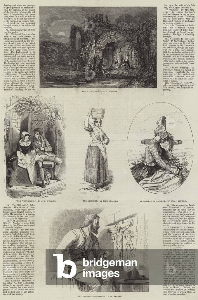 Exhibition of the New Society of Painters in Water Colours (engraving)