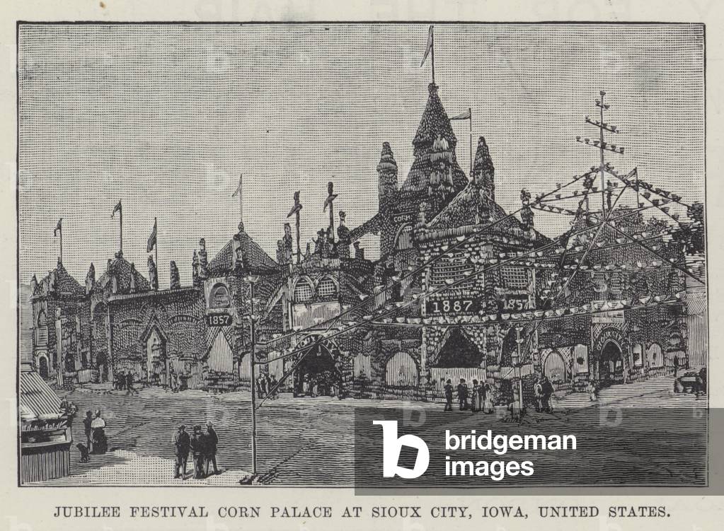 Jubilee Festival Corn Palace at Sioux City, Iowa, United States (engraving)