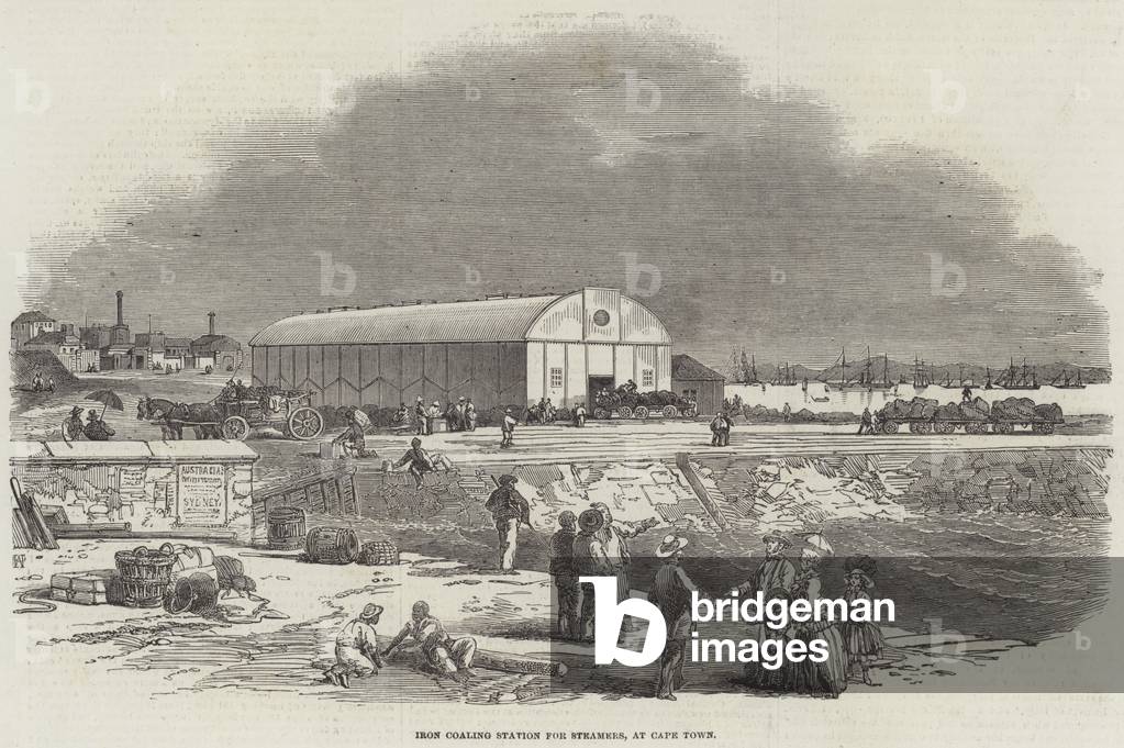 Iron Coaling Station for Steamers, at Cape Town (engraving)