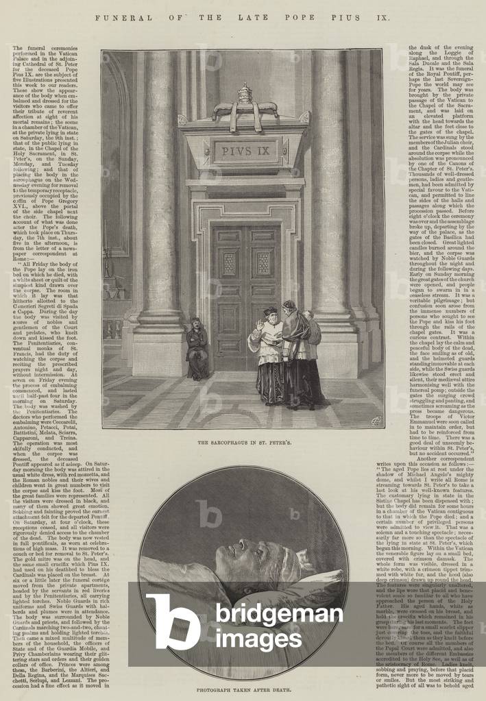 Funeral of the late Pope Pius IX (engraving)