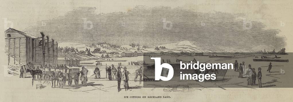 Ice Cutting on Rockland Lake (engraving)