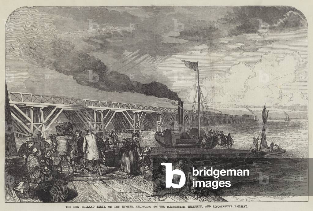 The New Holland Ferry, on the Humber, belonging to the Manchester, Sheffield, and Lincolnshire Railway (engraving)