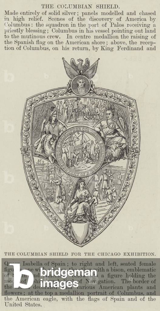 The Columbian Shield for the Chicago Exhibition (engraving)