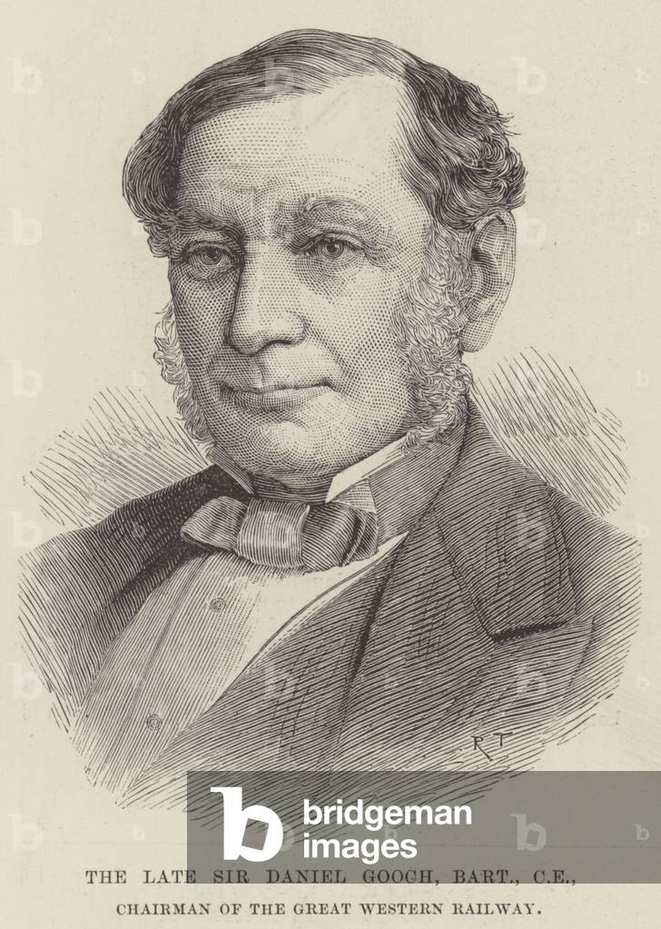 The late Sir Daniel Googh, Baronet, CE, Chairman of the Great Western Railway (engraving)