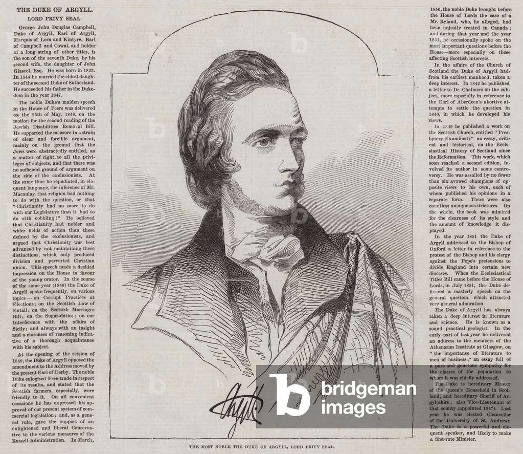 The Most Noble the Duke of Argyll, Lord Privy Seal (engraving)