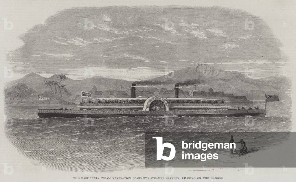 The East India Steam Navigation Company's Steamer Stanley, running on the Ganges (engraving)