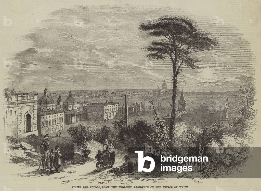 Piazza del Popolo, Rome, the Proposed Residence of the Prince of Wales (engraving)