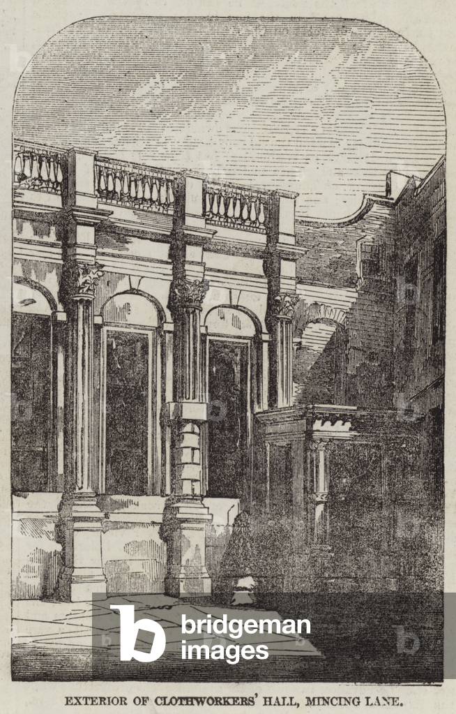 Exterior of Clothworkers' Hall, Mincing Lane (engraving)