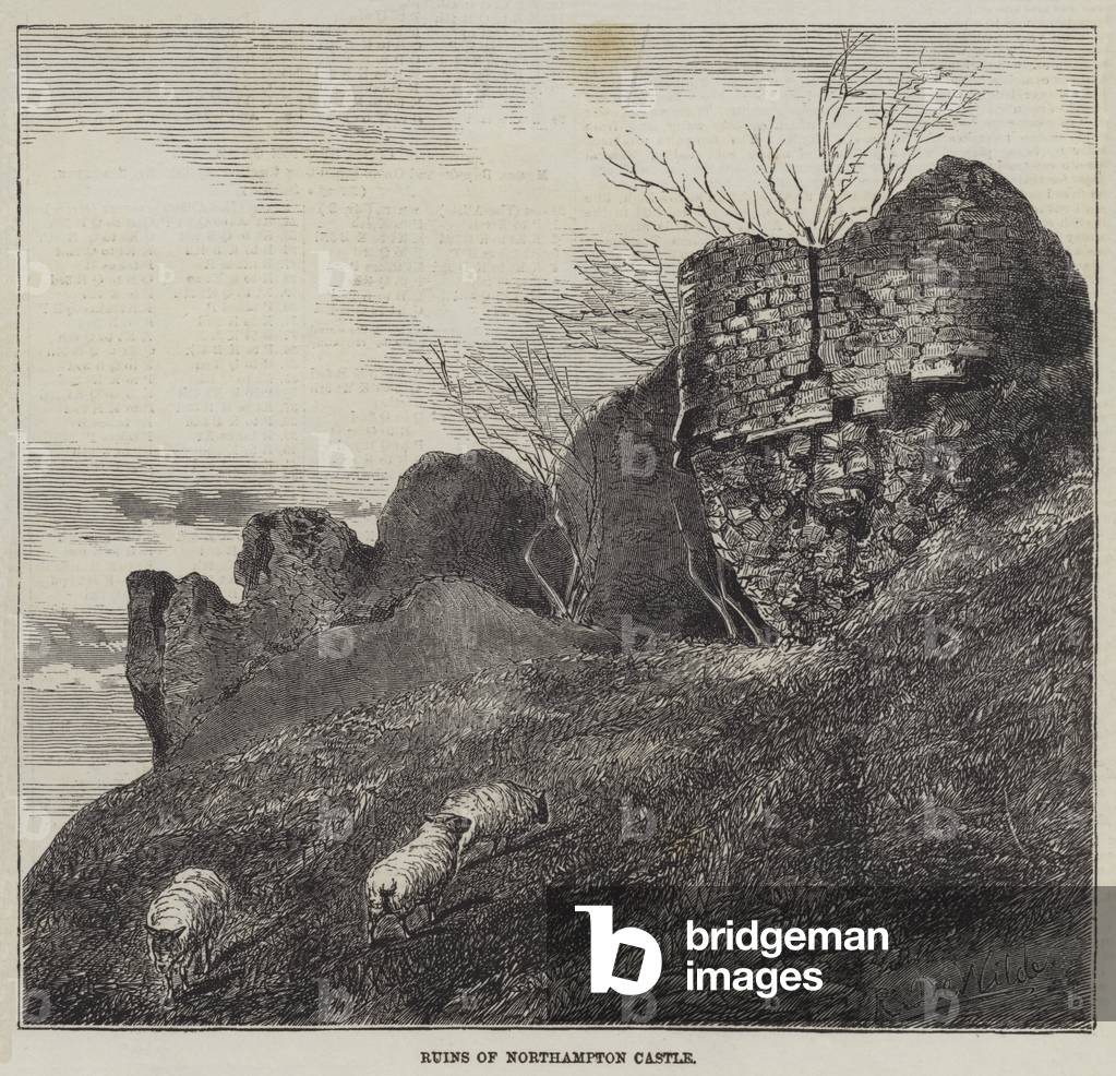 Ruins of Northampton Castle (engraving)