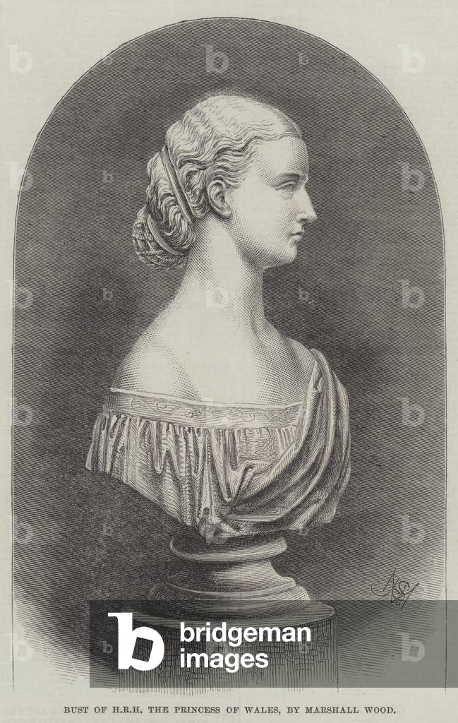 Bust of HRH the Princess of Wales, by Marshall Wood (engraving)