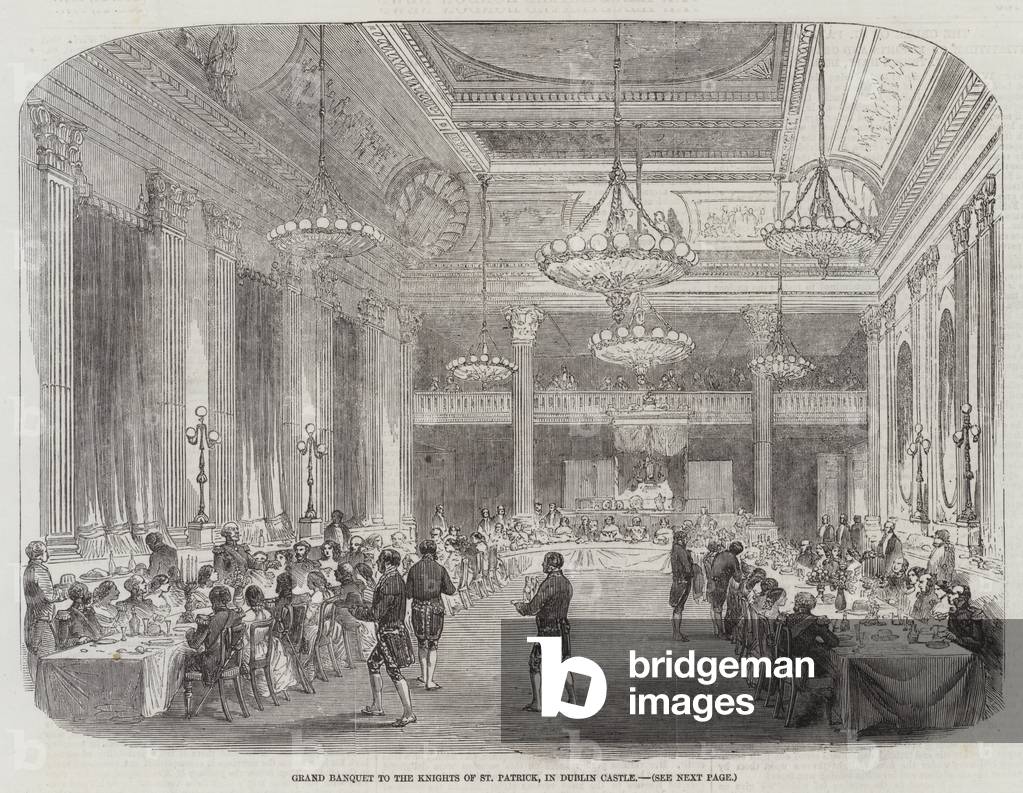 Grand Banquet to the Knights of St Patrick, in Dublin Castle (engraving)