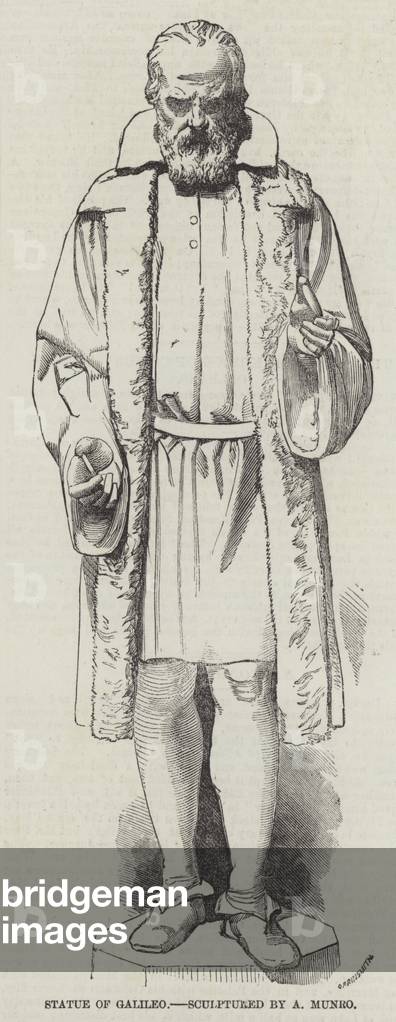 Statue of Galileo, sculptured by A Munro (engraving)
