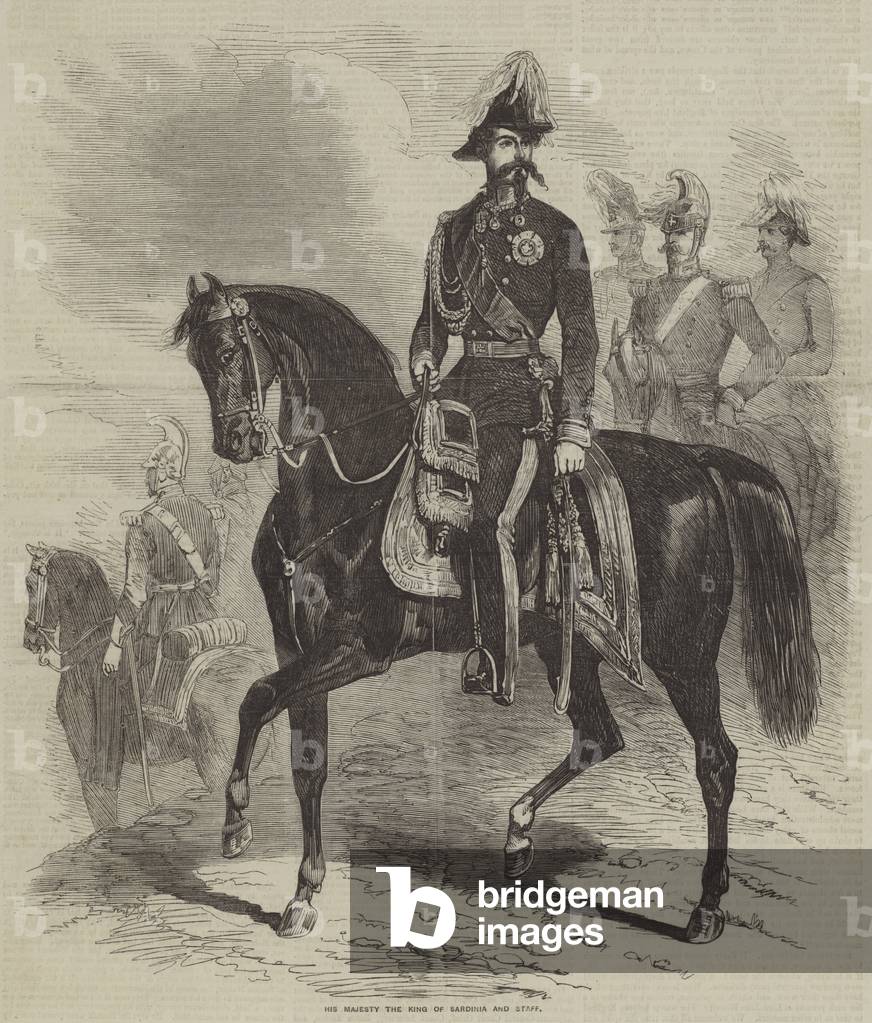 His Majesty the King of Sardinia and Staff (engraving)