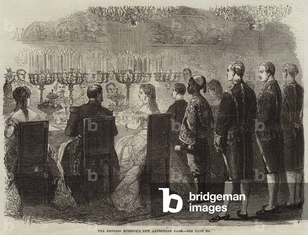 The Empress Eugenie's New Abyssinian Page (engraving)